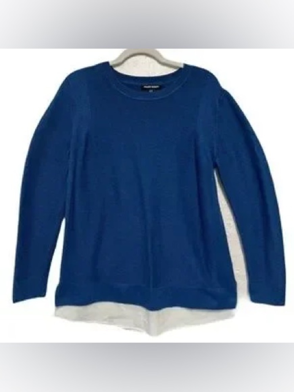 Hilary Radley Blue Knit Layered Look Sweater Top